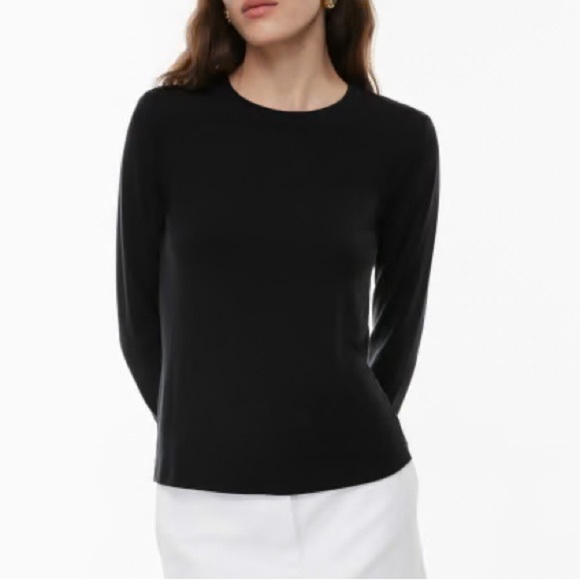 Peck & Peck Black 2 Ply Cashmere Super Soft Long Sleeve Crewneck Sweater Small - Picture 1 of 9